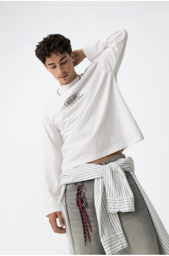 ΜΠΛΟΥΖΑ T-shirt  ΓΙΑ ΑΓΟΡΙ TIFFOSI 10062963-001 ΛΕΥΚΟ